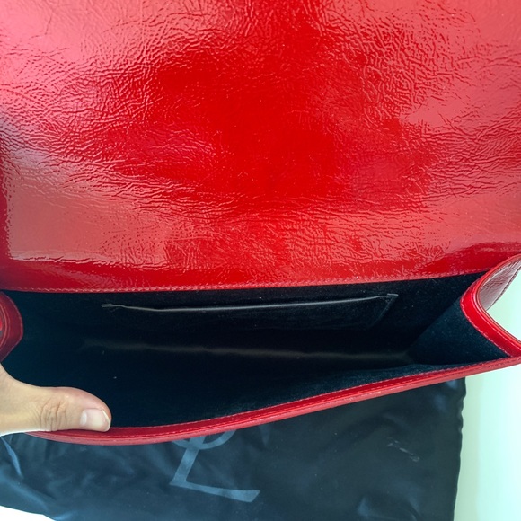 Yves Saint Laurent Belle De Jour Red Patent Calfskin Clutch - Picture 8 of 10